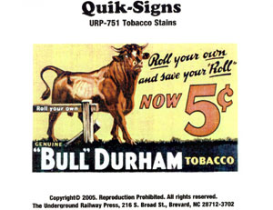 BULL DURHAM TOBACCO STAINS DECAL